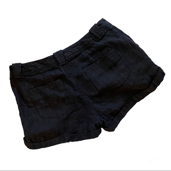 FREE PEOPLE 100% Linen, Cuffed Shorts in Charcoal Sz 4 NWT - Picture 2 of 6